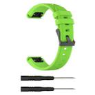 For Garmin Fenix5 (22mm) Silicone Watch Band(Lime Green) - 1