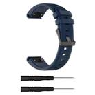 For Garmin Fenix5 (22mm) Silicone Watch Band(Dark Blue) - 1