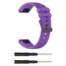 For Garmin Fenix5 (22mm) Silicone Watch Band(Purple) - 1