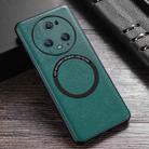 For Honor Magic5 Pro Cloth Texture PU MagSafe Magnetic Phone Case(Green) - 1