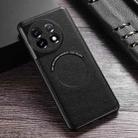 For OnePlus Ace 2 Cloth Texture PU MagSafe Magnetic Phone Case(Black) - 1