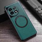 For OnePlus Ace 2 Cloth Texture PU MagSafe Magnetic Phone Case(Green) - 1