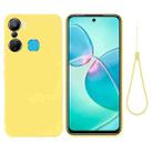 For Infinix Hot 12 Pro X668C Pure Color Liquid Silicone Shockproof Phone Case(Yellow) - 1