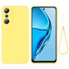 For Infinix Hot 20 4G X6826 Pure Color Liquid Silicone Shockproof Phone Case(Yellow) - 1