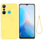 For Infinix Hot 20 Play X6825 Pure Color Liquid Silicone Shockproof Phone Case(Yellow) - 1