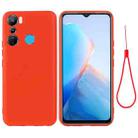 For Infinix Hot 20 Play X6825 Pure Color Liquid Silicone Shockproof Phone Case(Red) - 1