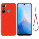 For Infinix Hot 20i X665E Pure Color Liquid Silicone Shockproof Phone Case(Red) - 1