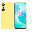 For Infinix Hot 20S X6827 Pure Color Liquid Silicone Shockproof Phone Case(Yellow) - 1