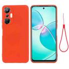 For Infinix Hot 20S X6827 Pure Color Liquid Silicone Shockproof Phone Case(Red) - 1