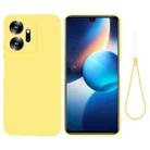 For Infinix Zero 20 X6821 Pure Color Liquid Silicone Shockproof Phone Case(Yellow) - 1