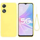 For OPPO A58 5G / A58x / A78 5G Global Pure Color Liquid Silicone Shockproof Phone Case(Yellow) - 1