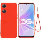 For OPPO A58 / A58x / A78 Global Pure Color Liquid Silicone Shockproof Phone Case(Red) - 1