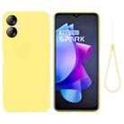 For Tecno Spark 9T / 9 Pro Pure Color Liquid Silicone Shockproof Phone Case(Yellow) - 1