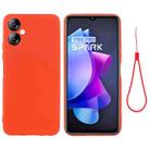 For Tecno Spark 9T / 9 Pro Pure Color Liquid Silicone Shockproof Phone Case(Red) - 1