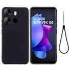 For Tecno Spark GO 2023 / Pop 7 Pro / Pop 7 Pure Color Liquid Silicone Shockproof Phone Case(Black) - 1