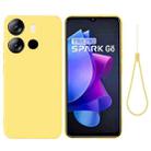 For Tecno Spark GO 2023 / Pop 7 Pro / Pop 7 Pure Color Liquid Silicone Shockproof Phone Case(Yellow) - 1