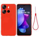 For Tecno Spark GO 2023 / Pop 7 Pro / Pop 7 Pure Color Liquid Silicone Shockproof Phone Case(Red) - 1
