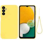 For Samsung Galaxy A14 4G Pure Color Liquid Silicone Shockproof Phone Case(Yellow) - 1