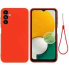 For Samsung Galaxy A14 4G Pure Color Liquid Silicone Shockproof Phone Case(Red) - 1