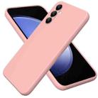 For Samsung Galaxy A14 4G Pure Color Liquid Silicone Shockproof Phone Case (Pink) - 1