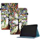 For Samsung Galaxy Tab A7 Lite T220 Colored Drawing Stitching Elastic Band Leather Tablet Case(Life Tree) - 1