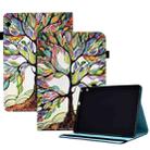 For Huawei MediaPad T5 Colored Drawing Stitching Elastic Band Leather Tablet Case(Life Tree) - 1