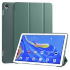 For Huawei MediaPad M6 10.8 inch 3-folding Horizontal Flip PU Leather + Shockproof Honeycomb TPU Case with Holder(Pine Green) - 1
