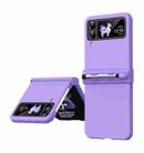 For Samsung Galaxy Z Flip4 5G Macaron Three-piece Set Phone Case with Stylus(Purple) - 1