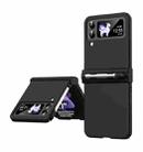 For Samsung Galaxy Z Flip4 5G Macaron Three-piece Set Phone Case with Stylus(Black) - 1
