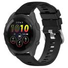 For Garmin Forerunner 265 22mm Solid Color Silicone Watch Band(Black) - 1