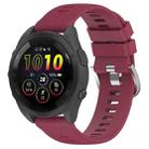 For Garmin Forerunner 265 22mm Solid Color Silicone Watch Band(Wine Red) - 1