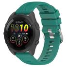 For Garmin Forerunner 265S 18mm Solid Color Silicone Watch Band(Pine Green) - 1