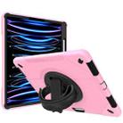 360-degree Rotating Holder Tablet Case with Wristband For iPad 10.2 2020 / 2019(Pink + Black) - 1