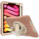 360-degree Rotating Holder Tablet Case with Wristband For iPad mini 6(Brown + Beige) - 1