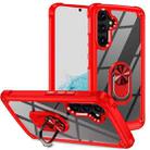 For Samsung Galaxy A54 TPU + PC Lens Protection Phone Case with Ring Holder(Red) - 1