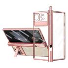 For Xiaomi Mix Fold 2 Electroplated Hinge Transparent Phone Case with Pen Slot(Rose Gold) - 1