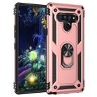 For LG Stylo 6 Shockproof TPU + PC Protective Case with 360 Degree Rotating Holder(Rose Gold) - 1