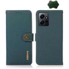 For Xiaomi Redmi Note 12 4G Global KHAZNEH Custer Texture RFID Genuine Leather Phone Case(Green) - 1