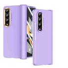 For Samsung Galaxy Z Fold4 5G Skin Feel Two-color Contact Lens Hinge Flip Phone Case(Purple) - 1