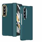 For Samsung Galaxy Z Fold4 5G Skin Feel Two-color Contact Lens Hinge Flip Phone Case(Aoyama Dai) - 1