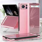 For Xiaomi Mix Fold 2 Electroplated Mirror Leather Phone Case with Holder(Pink) - 1