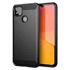 For Xiaomi Redmi 9 India Brushed Texture Carbon Fiber TPU Phone Case(Black) - 1