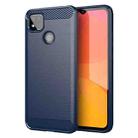 For Xiaomi Redmi 9C NFC Brushed Texture Carbon Fiber TPU Phone Case(Blue) - 1