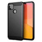 For Xiaomi Redmi 10A Brushed Texture Carbon Fiber TPU Phone Case(Black) - 1