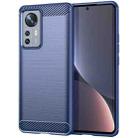 For Xiaomi 12 Pro Dimensity Brushed Texture Carbon Fiber TPU Phone Case(Blue) - 1
