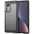 For Xiaomi 12 Pro Dimensity Brushed Texture Carbon Fiber TPU Phone Case(Black) - 1