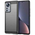 For Xiaomi 12S Pro Brushed Texture Carbon Fiber TPU Phone Case(Black) - 1