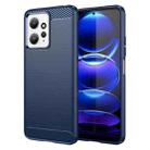 For Xiaomi Redmi Note 12 4G Global Brushed Texture Carbon Fiber TPU Phone Case(Blue) - 1