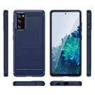 For Samsung Galaxy S20 FE Brushed Texture Carbon Fiber TPU Phone Case(Blue) - 2