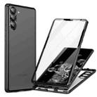 For Samsung Galaxy S23 5G HD Full Cover Magnetic Metal Tempered Glass Phone Case(Black) - 1